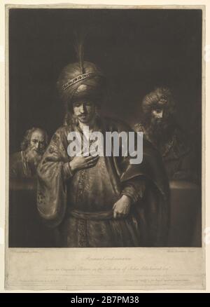 Hamans Verurteilung, 170-75. Nach Rembrandt. Stockfoto