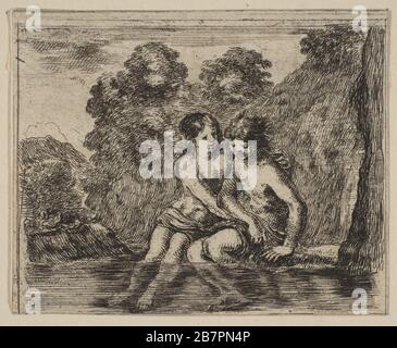 Salmacis und Hermaphrodite, aus "Spiel der Mythen" (Jeu de la Mythologie), 1644. Stockfoto