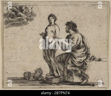 Pygmalion, aus "Spiel der Mythen" (Jeu de la Mythologie), 1644. Stockfoto