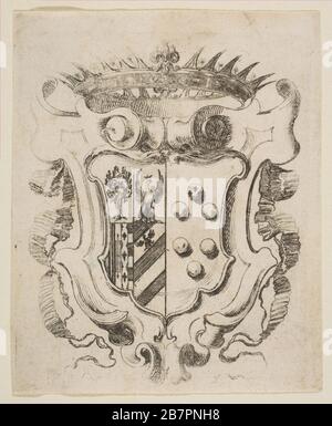 Die Waffen der Medici mit Della Rovere, 1637. Stockfoto
