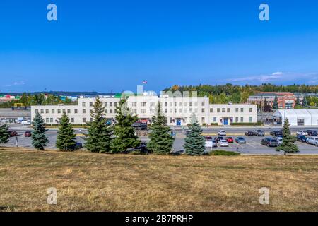 Alaska Railroad Depot in Anchorage, Alaska. Stockfoto