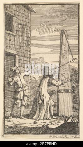 Sidrophel untersucht den Kite mit seinem Teleskop (siebzehn kleine Illustrationen für Samuel Butlers Hudibras, nein 10), 1721-26. Stockfoto
