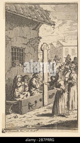 Hudibras in Tribulation (siebzehn kleine Illustrationen für Samuel Butlers Hudibras, nein 7), 1721-26. Stockfoto