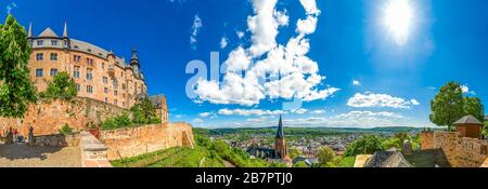 Panorama, Schloss, Marburger an der Lahn, Deutschland Stockfoto