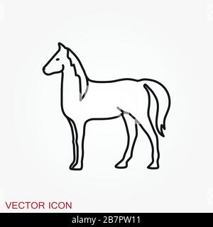 Vektorsymbol eines Pferdes im Hintergrund Stock Vektor