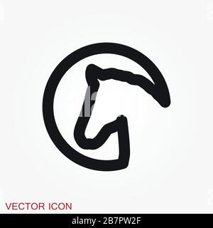 Vektorsymbol eines Pferdes im Hintergrund Stock Vektor