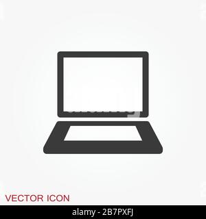 Laptop-Vektor-Symbol, Vektorgrafiken, flaches Design Stock Vektor