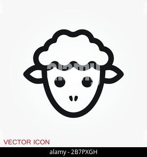 Lamb-Vektor-Symbol. Symbol der Schafe auf einem Hintergrund Stock Vektor