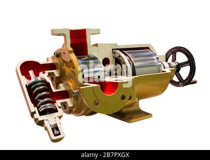 Mehrstufige Hochdruck vorbereitet pumpfor Pumpen von Wasser, Kraftstoff, Öl, Öl- oder chemische Produkte, closeup details Stockfoto