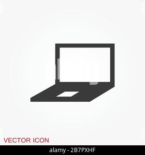 Laptop-Vektor-Symbol, Vektorgrafiken, flaches Design Stock Vektor