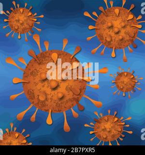 Coronavirus 2019-nCov Roman Coronavirus mit Krankheitszellen Konzepthintergrund, Vektordarstellung Stock Vektor
