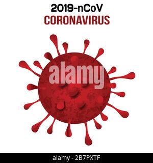 Coronavirus Icon, 2019-nCov Roman Coronavirus Konzept auf weißem Hintergrund, Vektordarstellung Stock Vektor