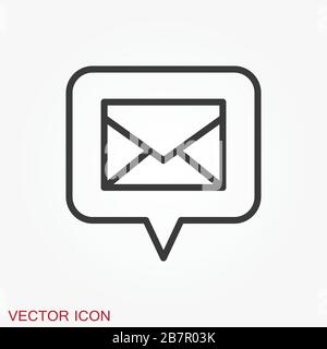 Nachrichtensymbol, Vektorsymbol für Design. Katzenzeichen Stock Vektor