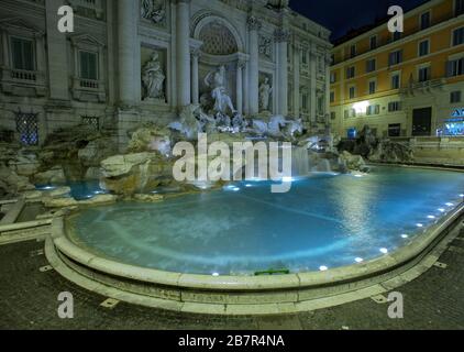 Trevi-Brunnen. Nachtfotograpie. Rom, Italien Stockfoto