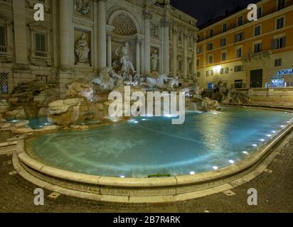 Trevi-Brunnen. Nachtfotograpie. Rom, Italien Stockfoto