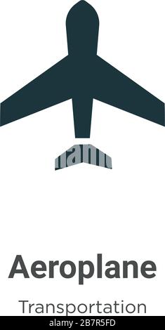 Flugzeugsymbol auf weißem Hintergrund. Flat Vector Airplane Symbol Symbol Symbol aus moderner Transport-Kollektion für mobiles Konzept und Web-App Stock Vektor