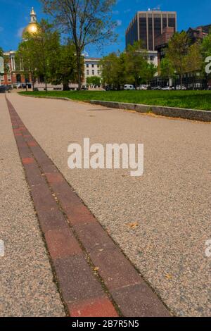 Boston Freedom Trail mit blauem Himmel Stockfoto