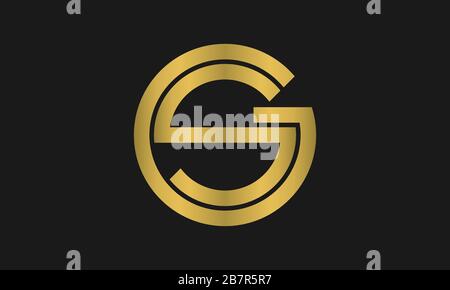Herausragende professionelle elegante trendy genial künstlerischen glänzend Gold Farbe SG GS Initial based Alphabet Icon Logo. Stock Vektor