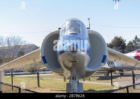 Hampton, VA/USA-März 1.2020: Flugzeuge der US-Luftwaffe im Air Power Park ausgestellt. Stockfoto