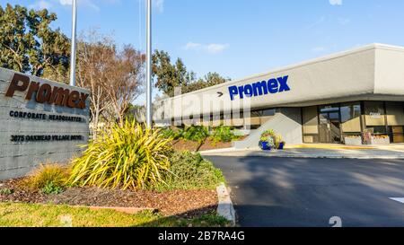 März 2020 Santa Clara/CA/USA - Hauptsitz der PROMEX Industries im Silicon Valley; PROMEX Industries Inc ist ein Dienstleistungsunternehmen, das sich spezialisiert hat Stockfoto