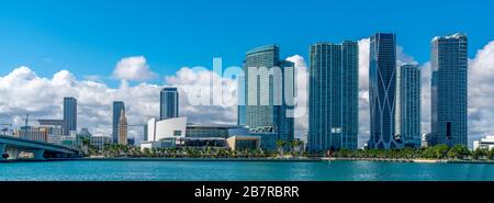 Skyline von Miami Florida, USA. Stockfoto