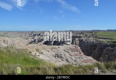 Später Frühling in South Dakota: Blick nach Süden von Big Badlands Blick auf den Badlands National Park Stockfoto
