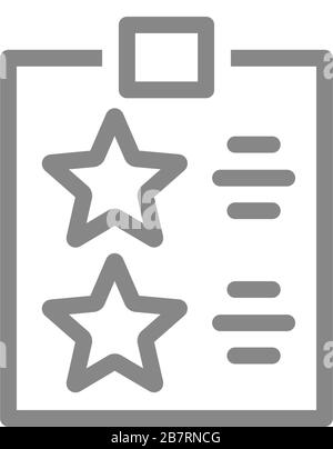 Checkliste mit Sternenzeilensymbol. Tablet mit Bewertung, zu Favoriten hinzufügen, Fragebogensymbol Stock Vektor