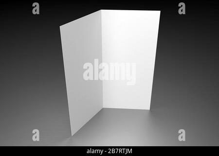 Broschüre/Broschüre/Einladungs-Mockup (2 x DL, 2 x 99 x 210 mm) - 3D-Rendering Stockfoto
