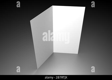 Broschüre/Broschüre/Einladungs-Mockup (2 x DL, 2 x 99 x 210 mm) - 3D-Rendering Stockfoto