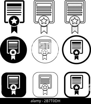 Design der einfachen Zertifikatssymbole Stock Vektor