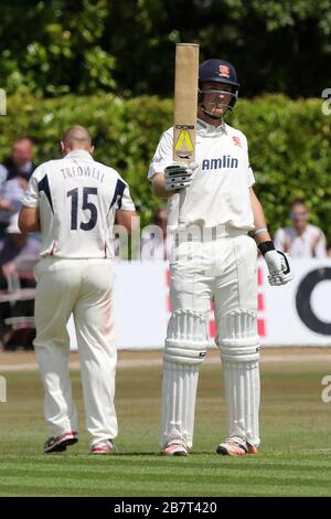 Tom Westley aus Essex CCC feiert ein halbes Jahrhundert, 50 Runs Stockfoto