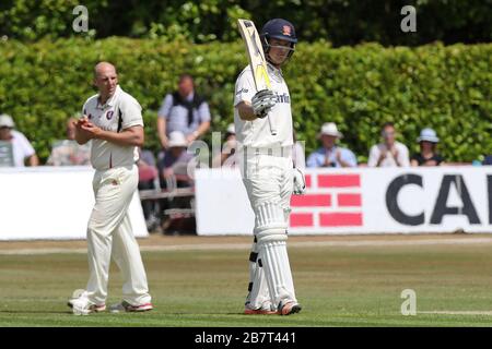 Tom Westley aus Essex CCC feiert ein halbes Jahrhundert, 50 Runs Stockfoto