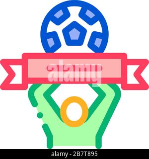 Fußball Vor Allem Symbol Vector Outline Illustration Stock Vektor
