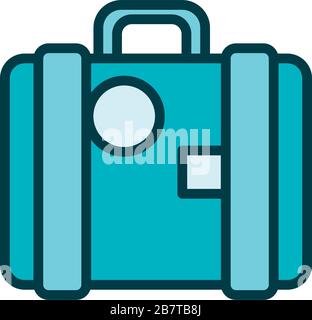 Symbol für Linienstil für Aktenkoffer zum Portfolio Stock Vektor