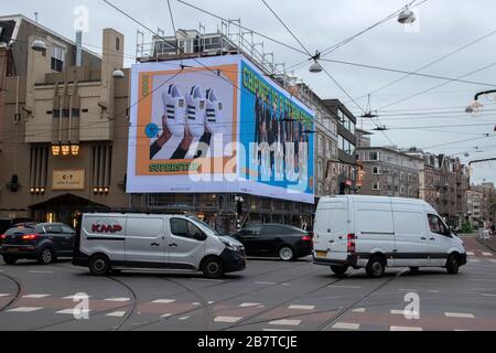 Reklametafel Adidas In Amsterdam, Niederlande 2020 Stockfoto