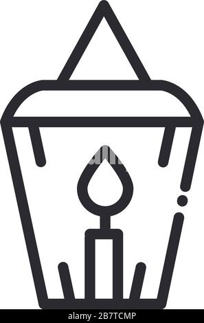 Brennende Kerze ramadan arabisch islamische Feier Vektor Illustration Linien-Symbol Stock Vektor