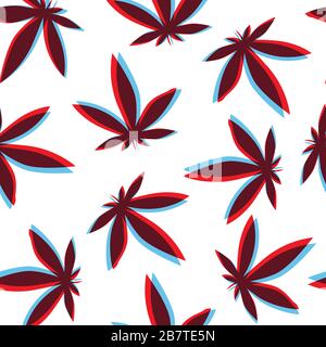 Nahtloses Muster mit Marihuana-Blatt. Handgezeichnetes Designelement Cannabis. Vintage Green Vector Gravur Illustration für Label, Poster, Web. Isoliert Stock Vektor