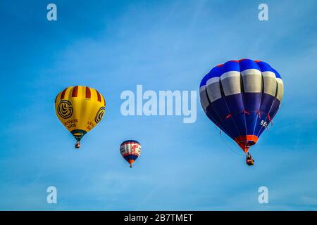 Heißluftballon in Fragneto Monforte, Benevento, Italien Stockfoto