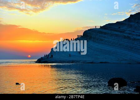 Treppe der türken (Scala dei Turchi) mittelmeer Strand Agrigent Italien Stockfoto