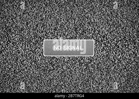 Statisches Rauschen auf dem deaktivierten analogen fernsehbildschirm ohne Signal Stockfoto