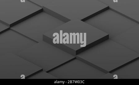 Abstrakter 3D-Rendering, moderner Hintergrund mit Würfeln, geometrischem Design Stockfoto