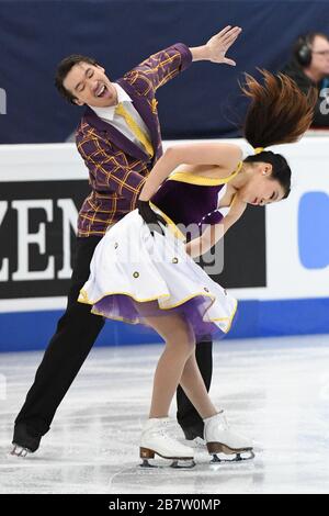 Kana MURAMOTO & Chris REED aus Japan, während des Eistanzes, Rythm Dance bei den ISU World Figure Skating Championats 2017 in der Helsinki Ice Hall, am 31. März 2017 in Helsinki, Finnland. Credit: Raniero Corbelletti/AFLO/Alamy Live News Stockfoto