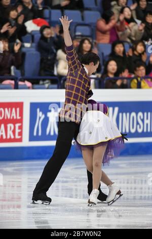 Kana MURAMOTO & Chris REED aus Japan, während des Eistanzes, Rythm Dance bei den ISU World Figure Skating Championats 2017 in der Helsinki Ice Hall, am 31. März 2017 in Helsinki, Finnland. Credit: Raniero Corbelletti/AFLO/Alamy Live News Stockfoto