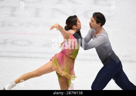 Kana MURAMOTO & Chris REED aus Japan, während des Eistanzes, Free Dance bei den ISU World Figure Skating Championats 2018 im Mediolanum Forum, am 24. März 2018, in Mailand, Italien. Credit: Raniero Corbelletti/AFLO/Alamy Live News Stockfoto