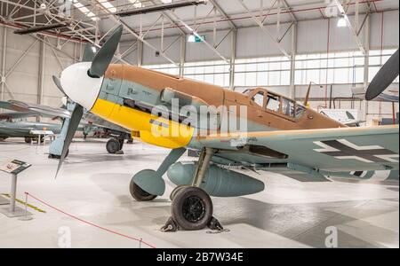 Messerschmitt BF109G-2/trop, RAF Museum, Cosford Stockfoto