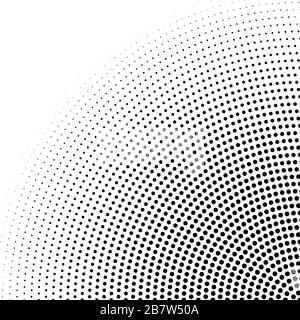 Halbton radial gepunktet minimale Textur. Vector Monochrom-Sprühnebel Hintergrund Stock Vektor