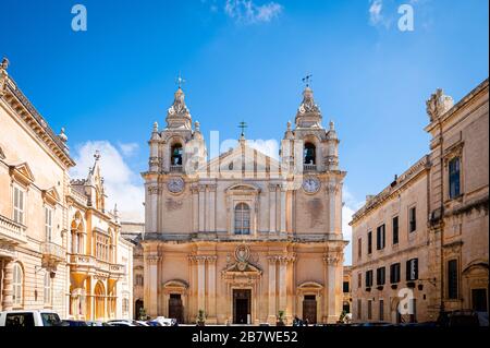 St. Pauls Cathedral, Mdina, Malta Stockfoto