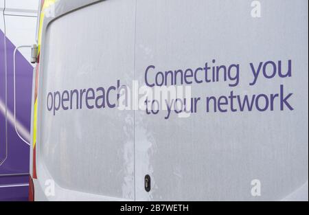 Ein OpenREACH-Lieferwagen im OpenREACH-Schulungszentrum in Peterborough Stockfoto
