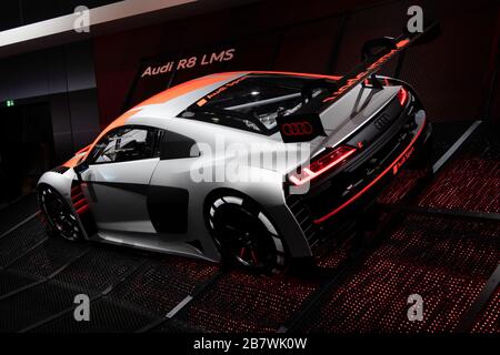 Paris, Ile de France/Frankreich - 07. Oktober 2018: Mondial Paris Motor Show Audi R8 LMS GT3 Stockfoto