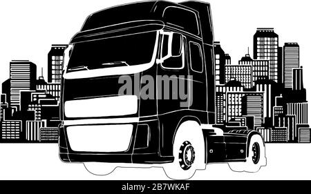 LKW-Trailer Typen Vektor Illustration Design Art Stock Vektor